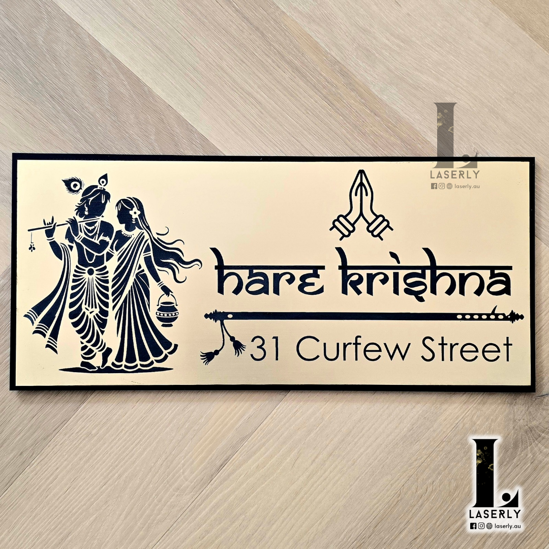 Radhe Krishna House Number Sign