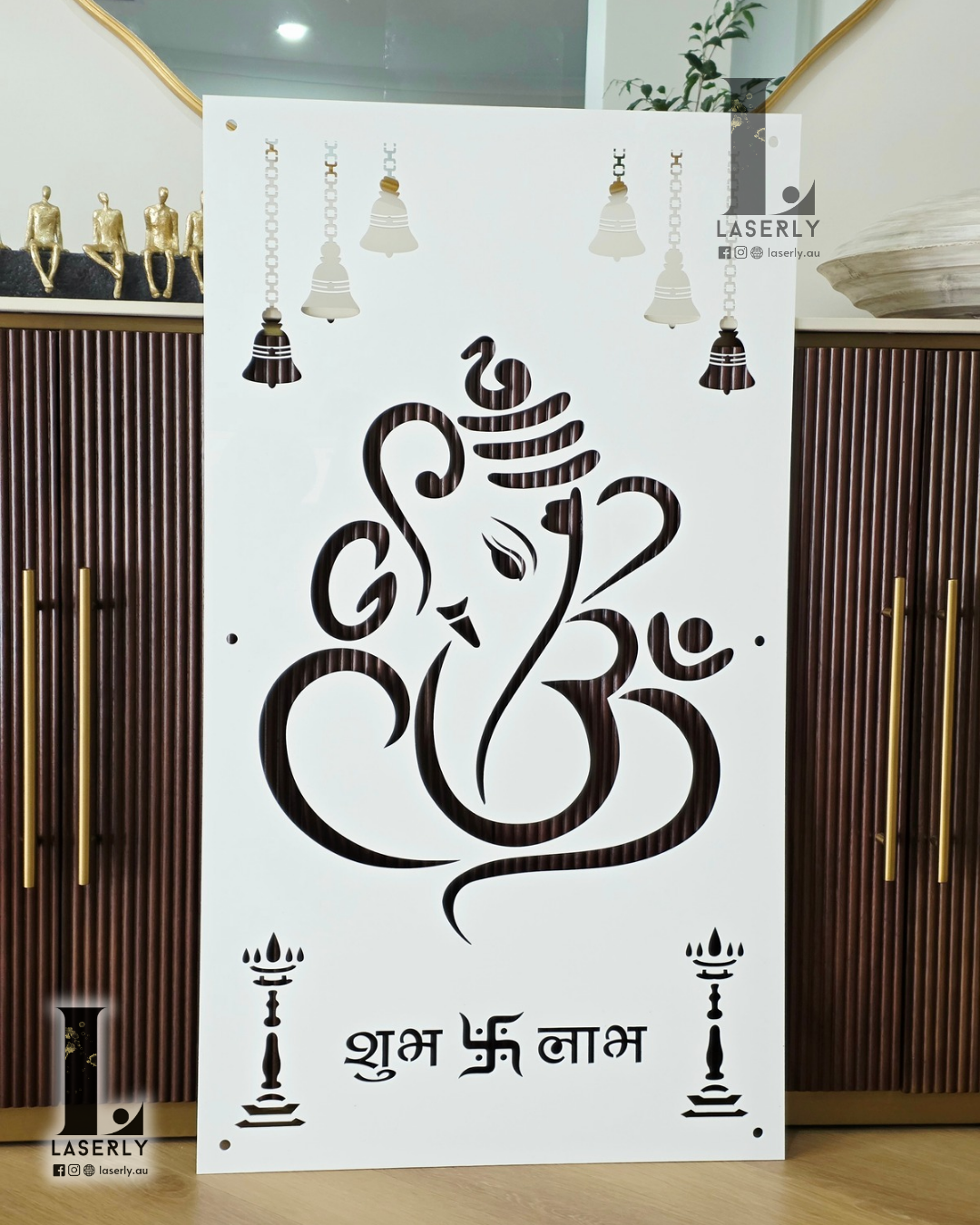 Ganesha Mandir Laser Cut Art in 6mm (1000x560)