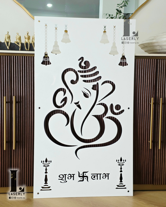Ganesha Mandir Laser Cut Art in 6mm (1000x560)