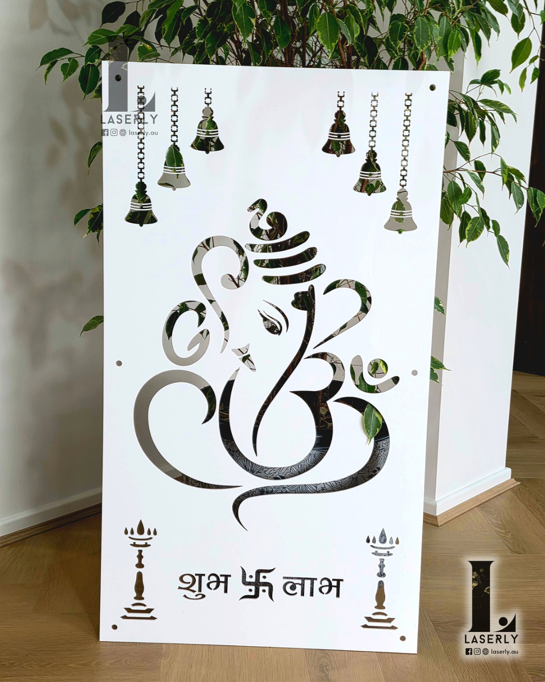 Ganesha Mandir Laser Cut Art in 6mm (1000x560)