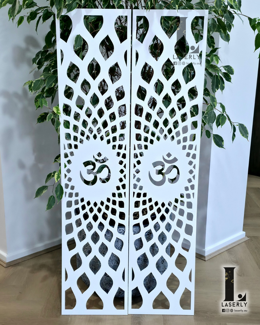 Om Laser Cut Acrylic Panel for Temple Doors / Wall panel 1200x300