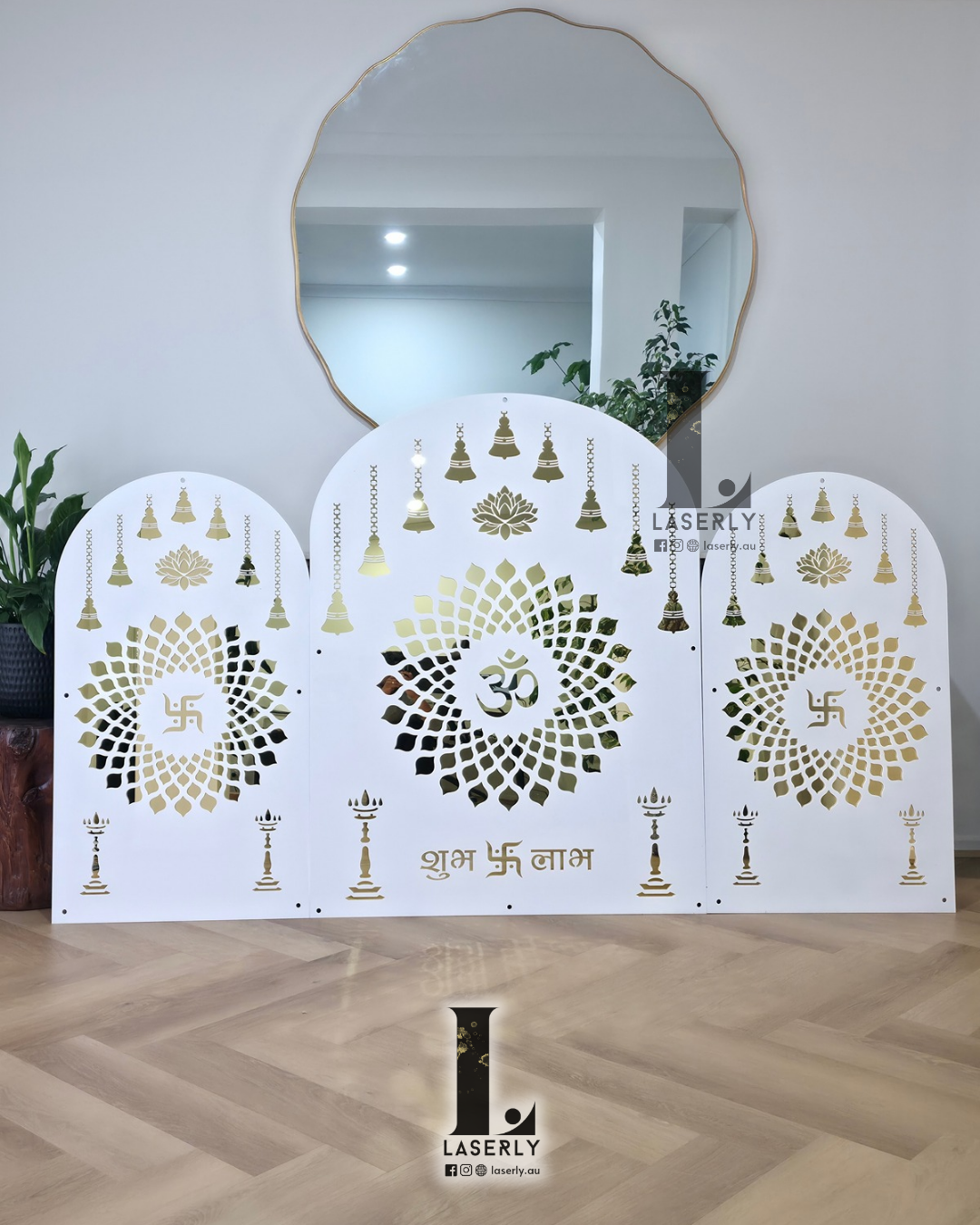 OM-Swastika Mandala Mandir Arch (Set of 3)