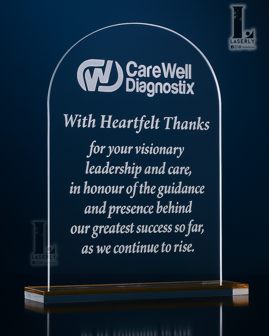 Laser Engraved Clear Acrylic Award - 6mm