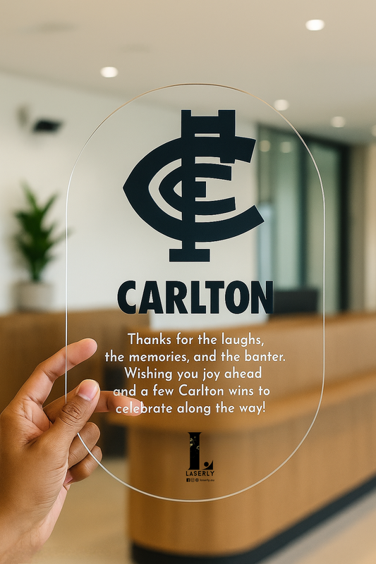 Laser Engraved Clear Acrylic Momento  - 6mm