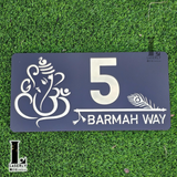 Ganesha-Krishna Flute House Number Sign