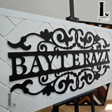 Patterned House Name Sign (White)