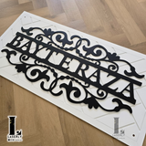 Patterned House Name Sign (White)