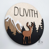 Mountain Deer Nursery Sign