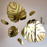 Mirrored Gold Monstera Leaf