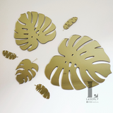 Mirrored Gold Monstera Leaf