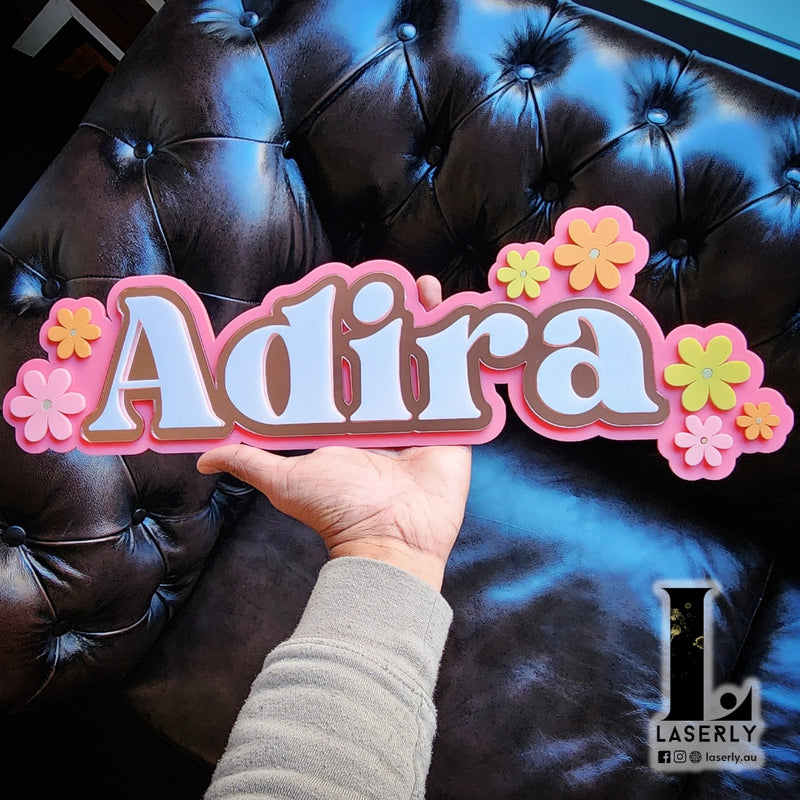 Floral Name Sign (3 layers)