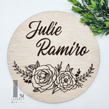 Floral Engraved Name Sign Board