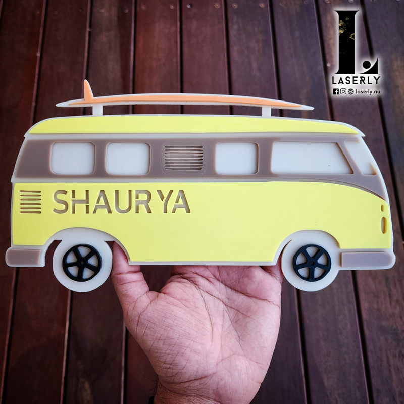 VW Camper Van Name Plaque