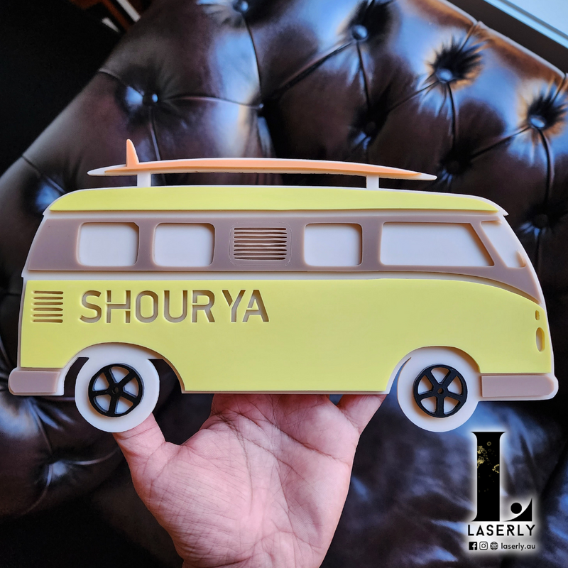 VW Camper Van Name Plaque