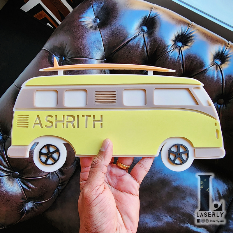 VW Camper Van Name Plaque