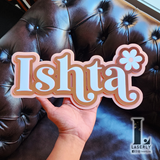 Triple layer Floral Name Sign