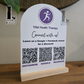 Social media stand with QR Code