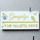 Flute House Number Sign with Evil eye (White)