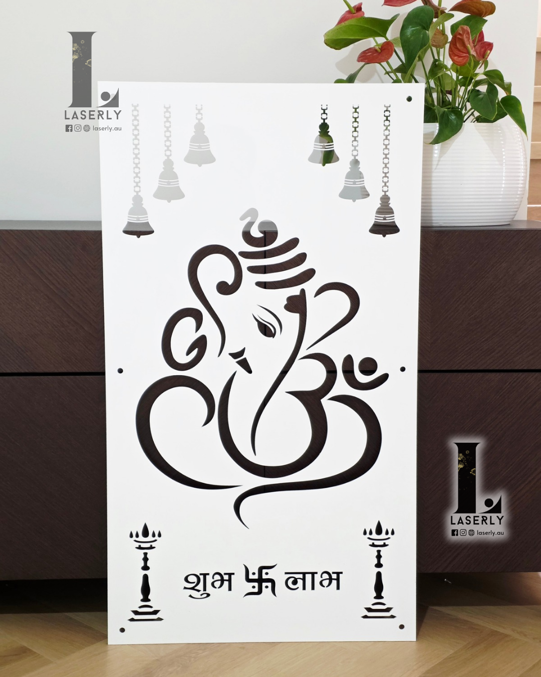 Ganesha Mandir Laser Cut Art in 6mm (1000x560)