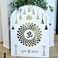 OM Mandala Mandir Arch - White and Mirror Gold (1200x800)