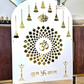 OM Mandala Mandir Arch - White and Mirror Gold (1200x800)