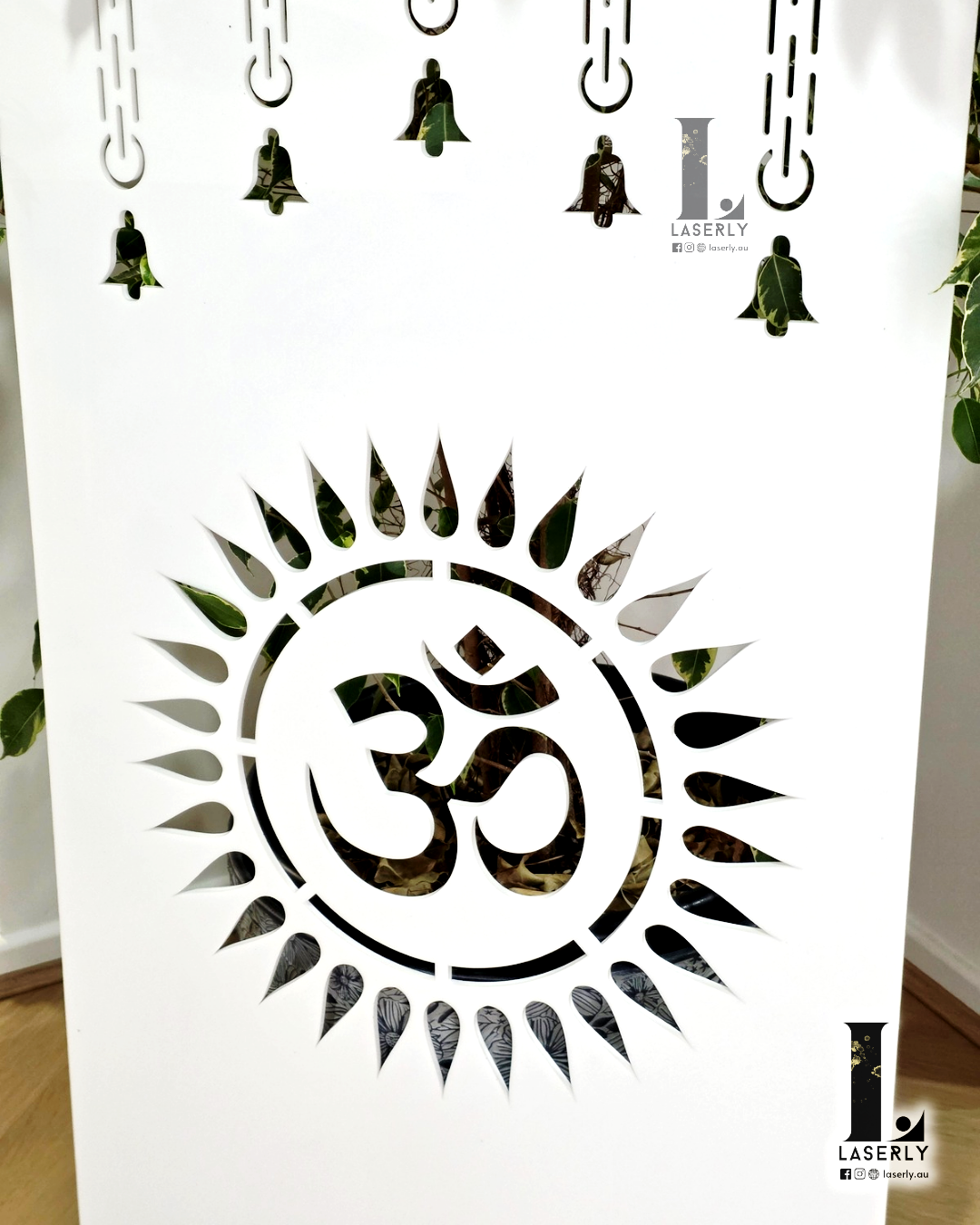 OM Mandir Laser Cut Art 6mm (1000x560)