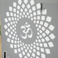OM Mandala Mandir Laser Cut Art (Grey and White, 1100x550)