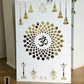 OM - Ganesha Mandir Panel - White and Mirror Gold (1200x800)