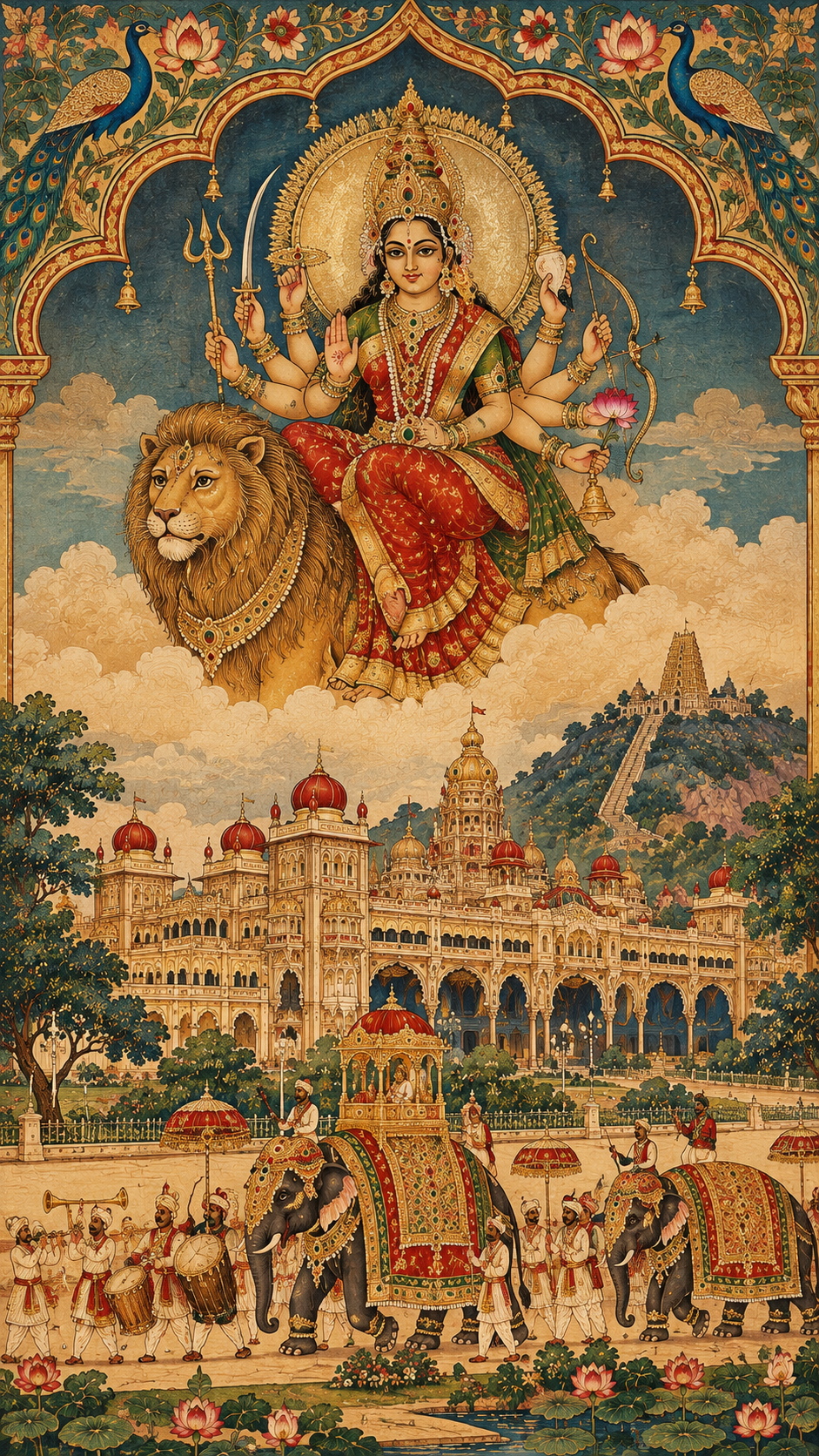 Chamundeshwari Over Mysore Palace Acrylic Print