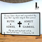 Christian verse house number sign featuring engraved Bible scripture and custom address details.