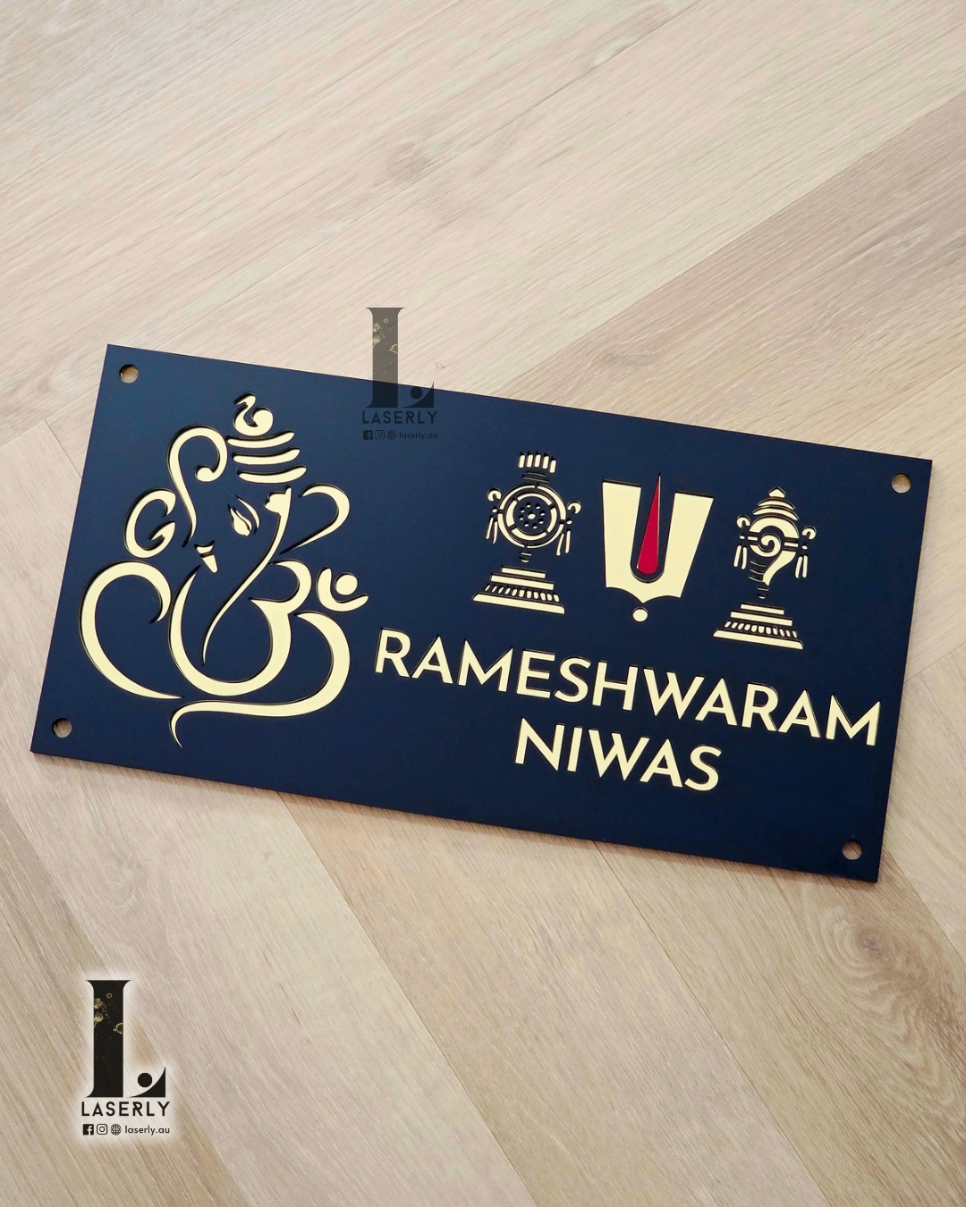 Personalised Thirumala acrylic address sign for modern homes