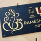 Elegant acrylic house number sign with Thirumala inspired design