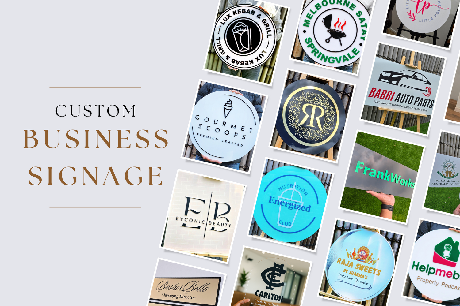 Custom business signage Australia – branded laser cut signs by Laserly
