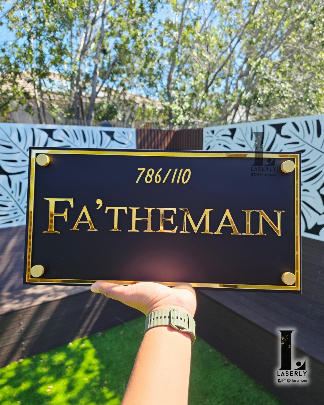 Custom Engraved House Number Plate
