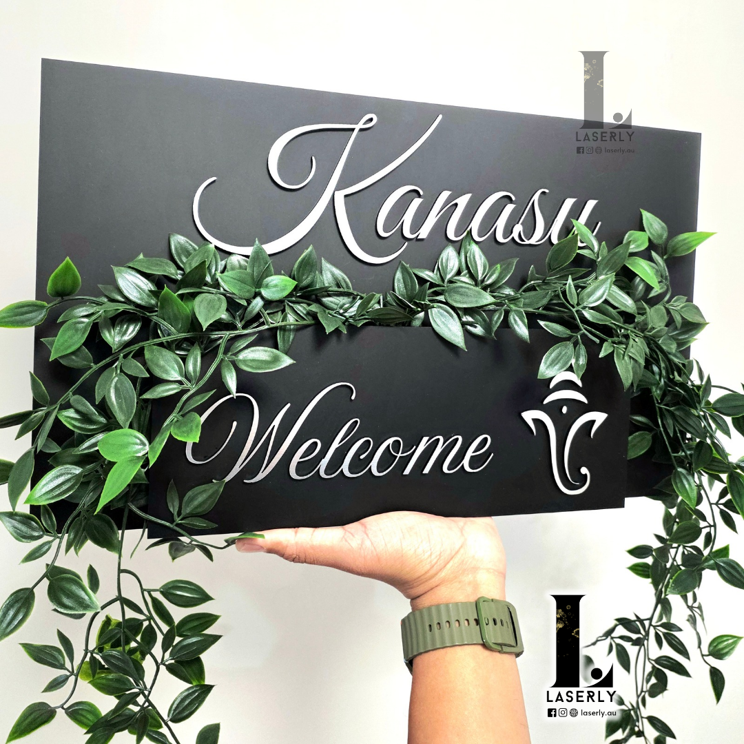 Decorative house number sign designed for modern home style