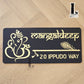 Elegant acrylic house number plaque featuring Lord Ganesha and Krishna with flute design.