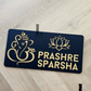 Modern acrylic house number sign featuring Ganesha and lotus design on exterior wall.