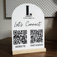 Social media stand with QR Code