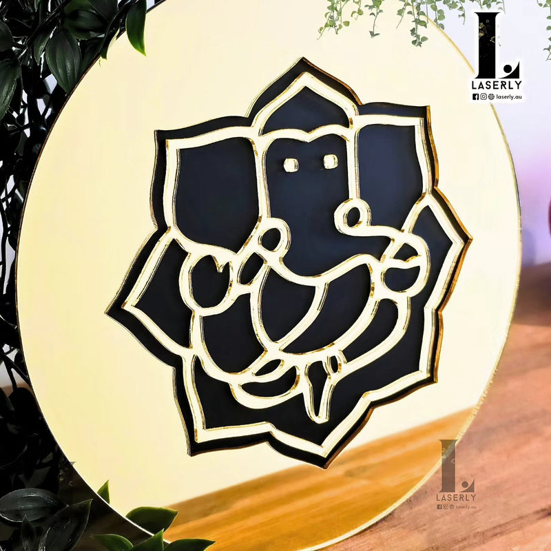 Mirror Ganesha Home Decor