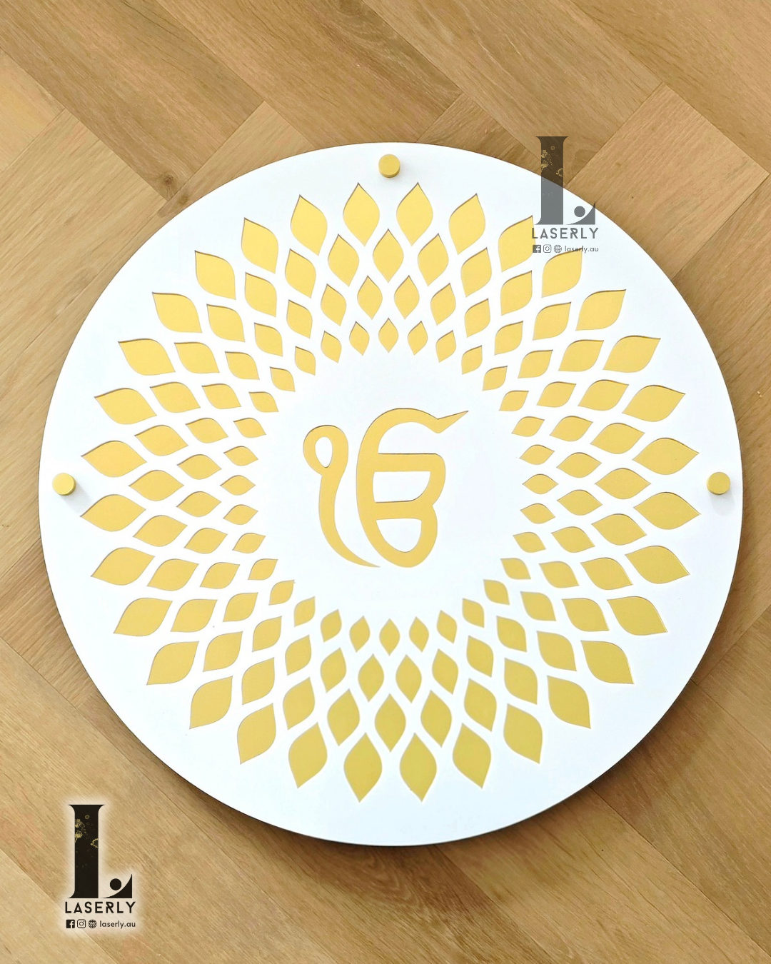 Ik Onkar laser cut sign in custom acrylic for home mandir decor