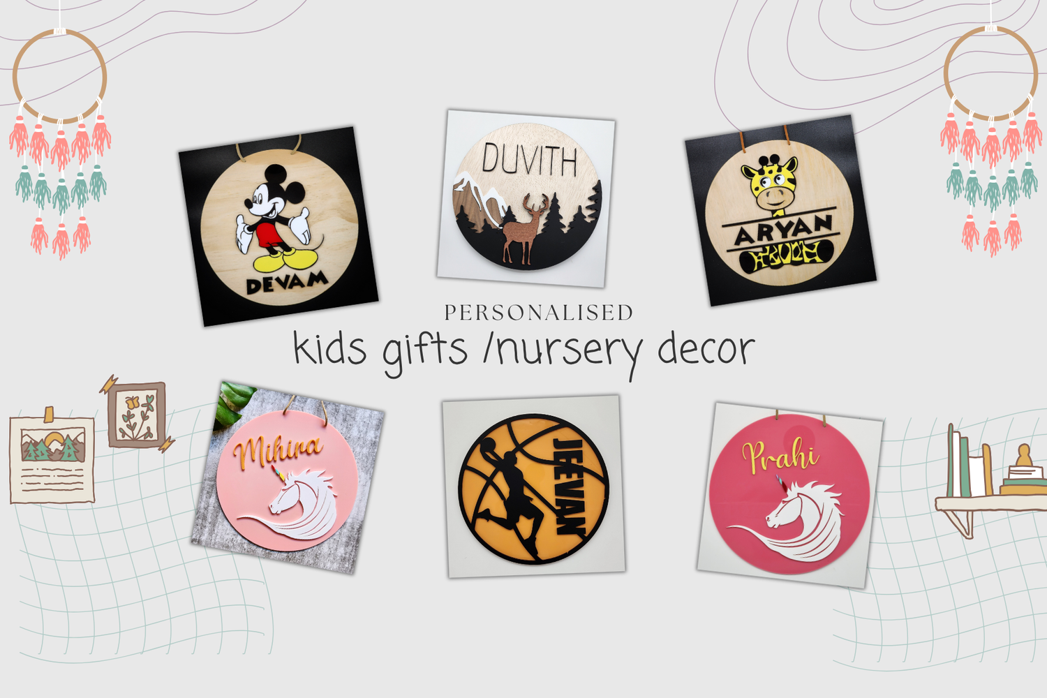 Personalised kids nursery signs and gifts Australia – laser cut by Laserly