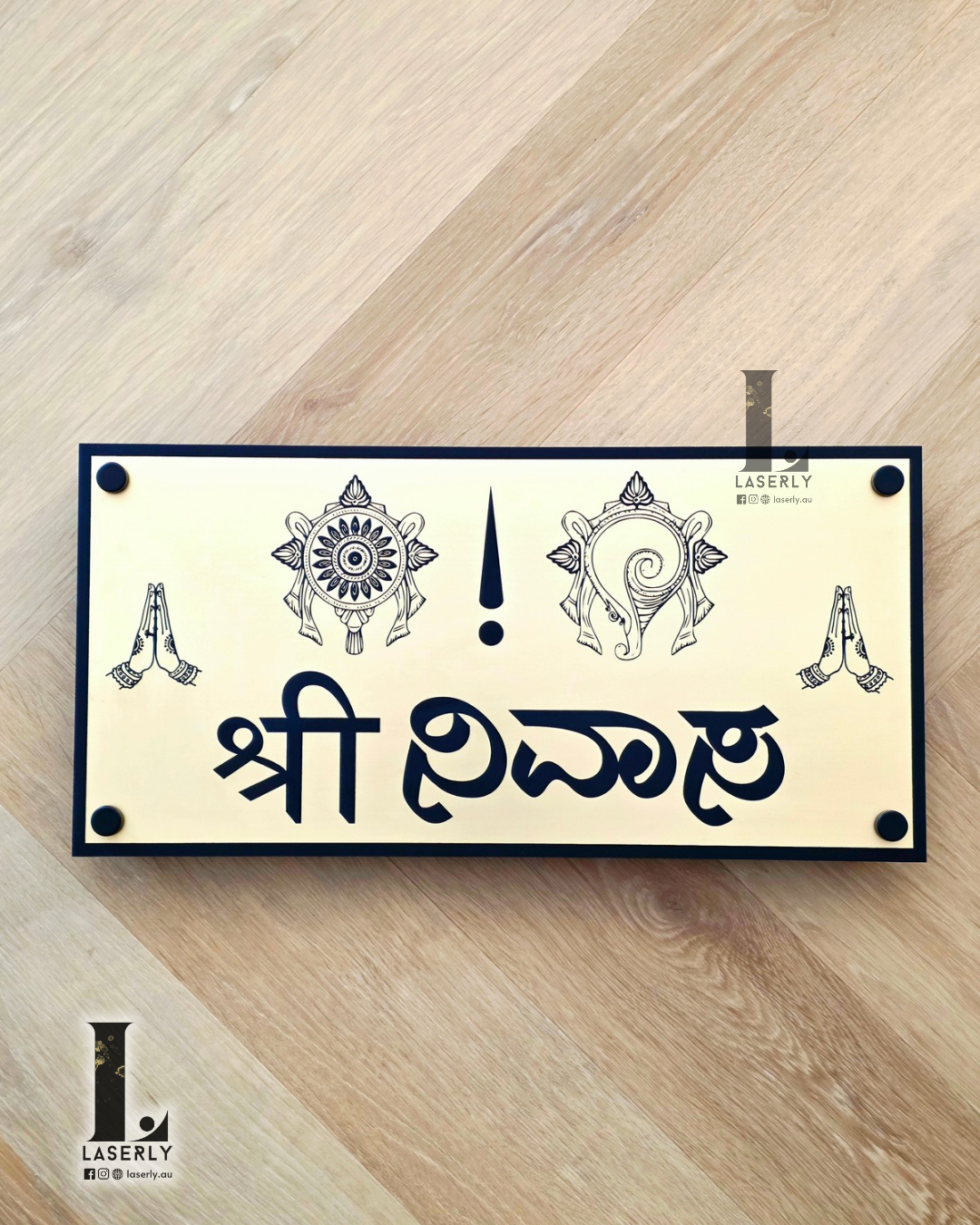 Laser-cut house number sign ideal for modern home exteriors