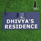 Modern acrylic horizontal house number sign with built-in solar panel and light strip.
