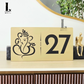 Ganesha House Number Sign (Brushed Gold Engraved)