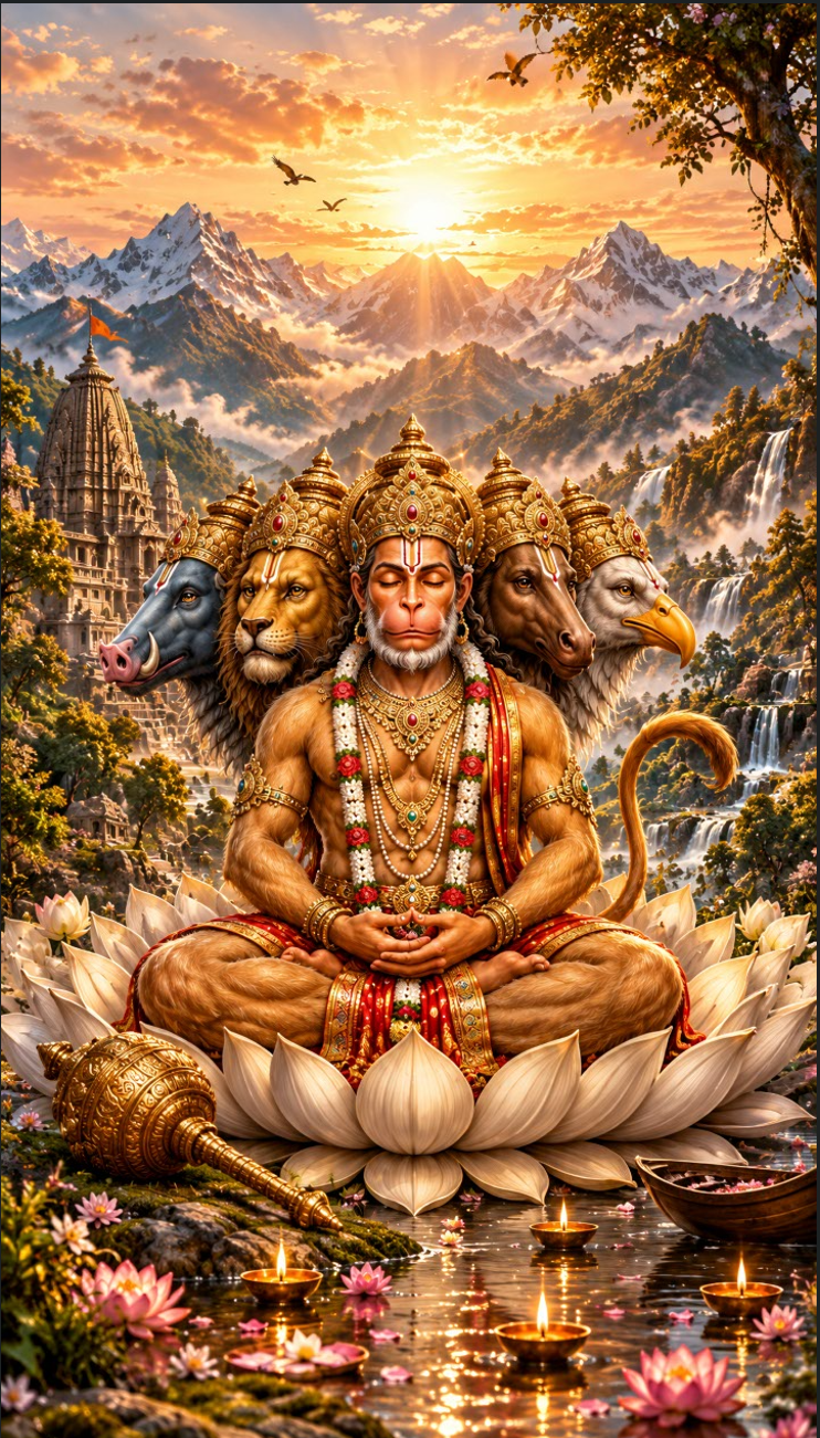 Panchamukha Hanuman at Sunrise Acrylic Print