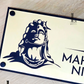 Stylish Indian house signs featuring Lord Shiva Engraved Plaque in black and gold acrylic, designed for durability, elegance, and spiritual home entrances.