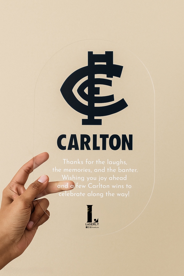 Laser Engraved Clear Acrylic Momento  - 6mm