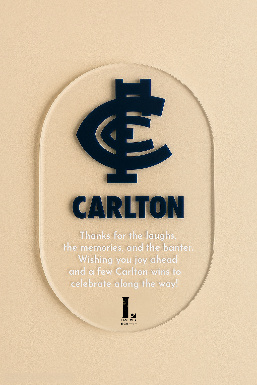 Laser Engraved Clear Acrylic Momento  - 6mm