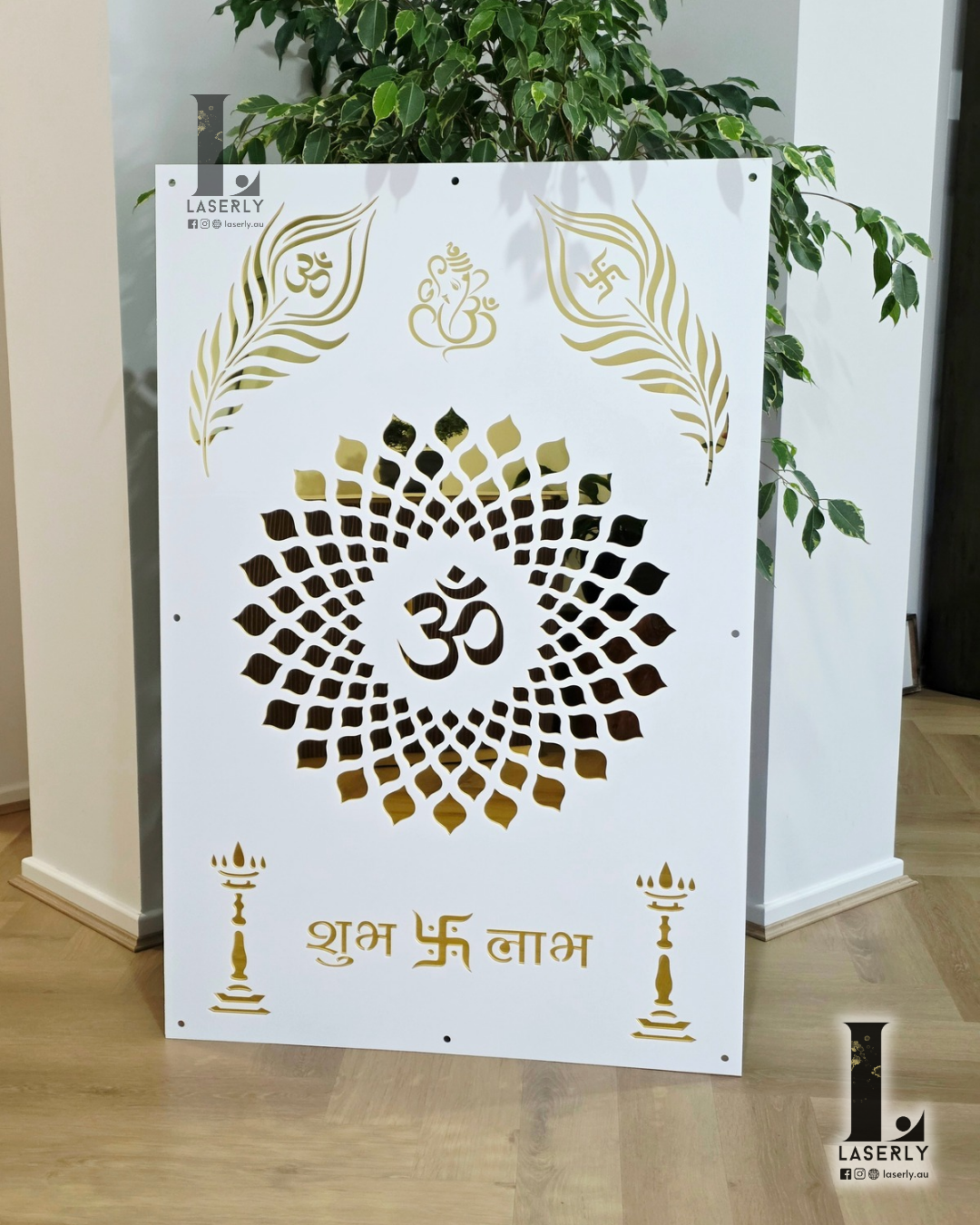 mandir acrylic art wall décor panel in premium finish