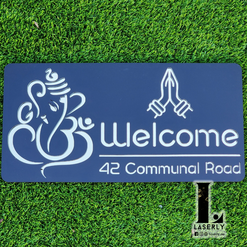 Ganesha Namaste House Number Sign